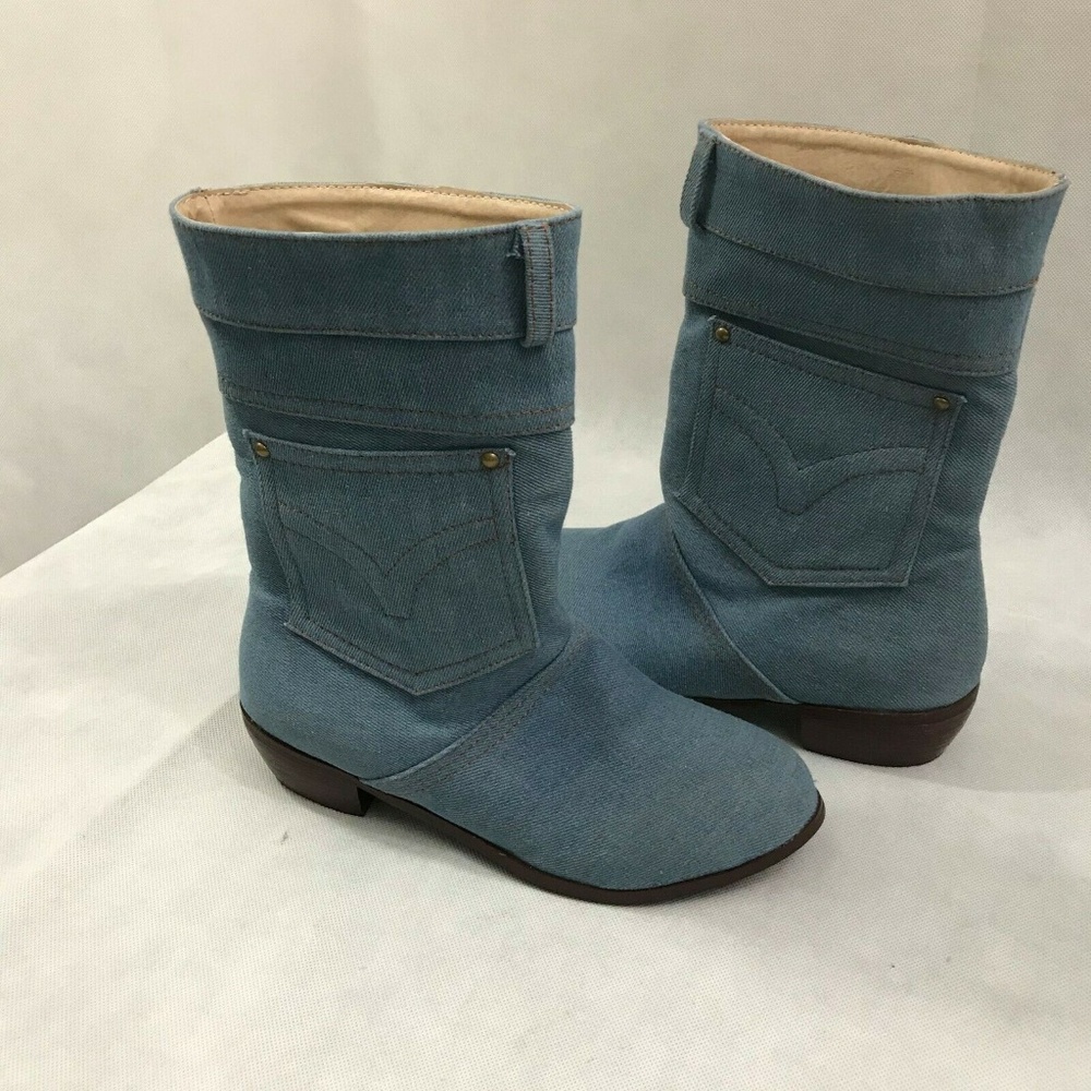 Denim (Jean) Fabric Boots Embellished sz 39
